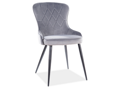 KRZESŁO SZARE VELVET AMADIO AKL30