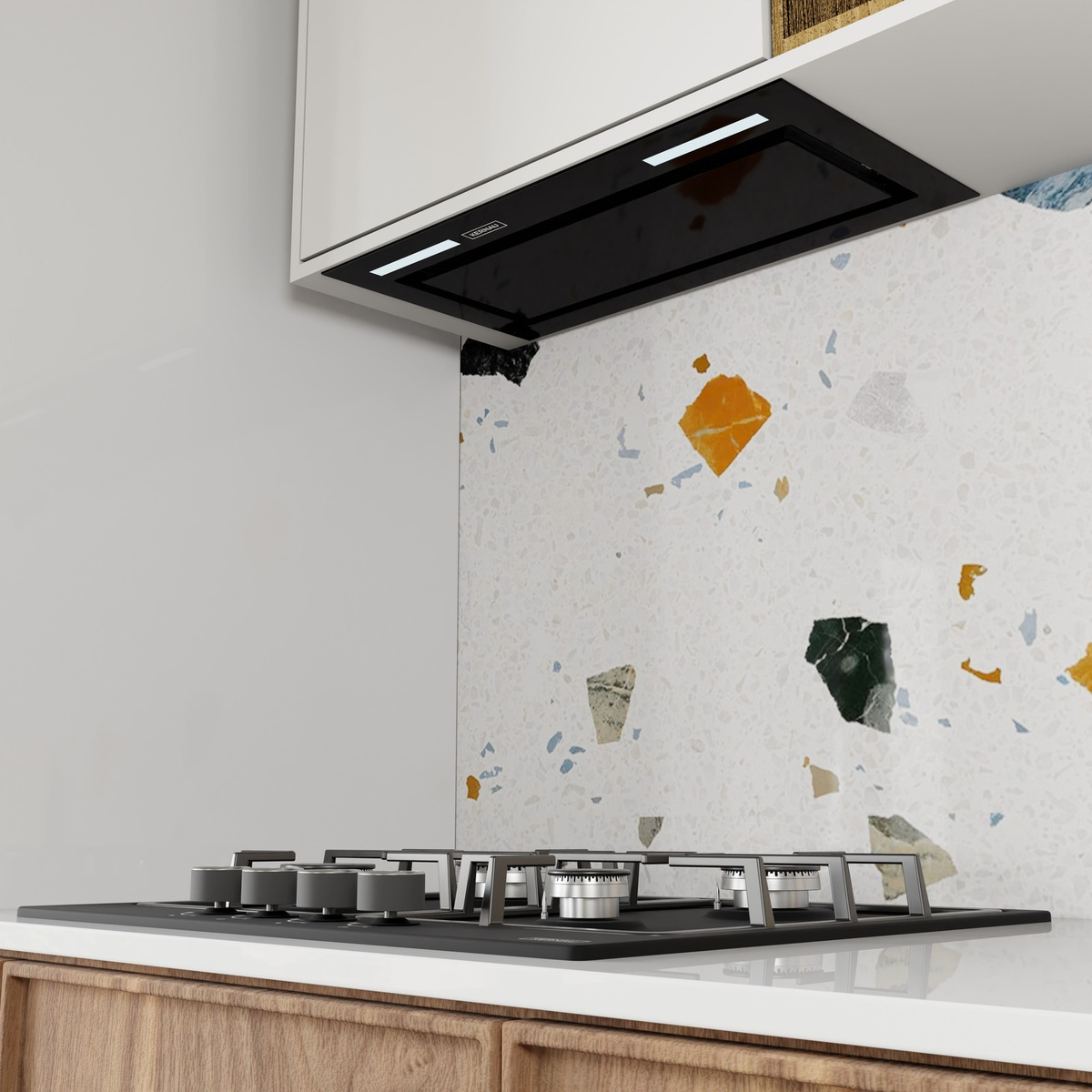 Okap do zabudowy czarny szklany KERNAU KBH 0555 B BLDC GLASS 55cm