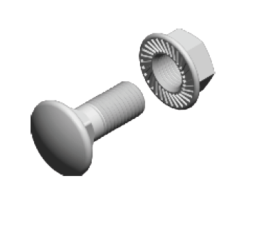 Śruba z łbem grzybkowym + nakrętka ząbkowana SGKFM8x20