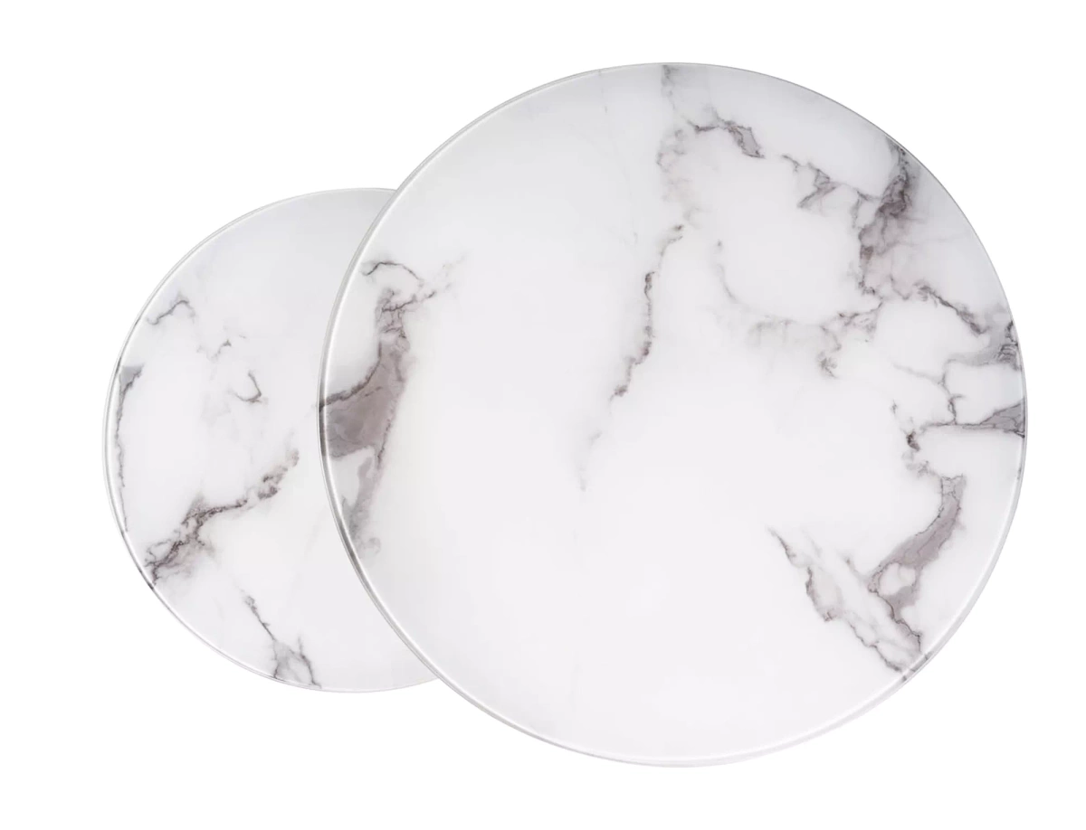 Ława ATLANTA B biała efekt marmuru (zestaw) SIGNAL