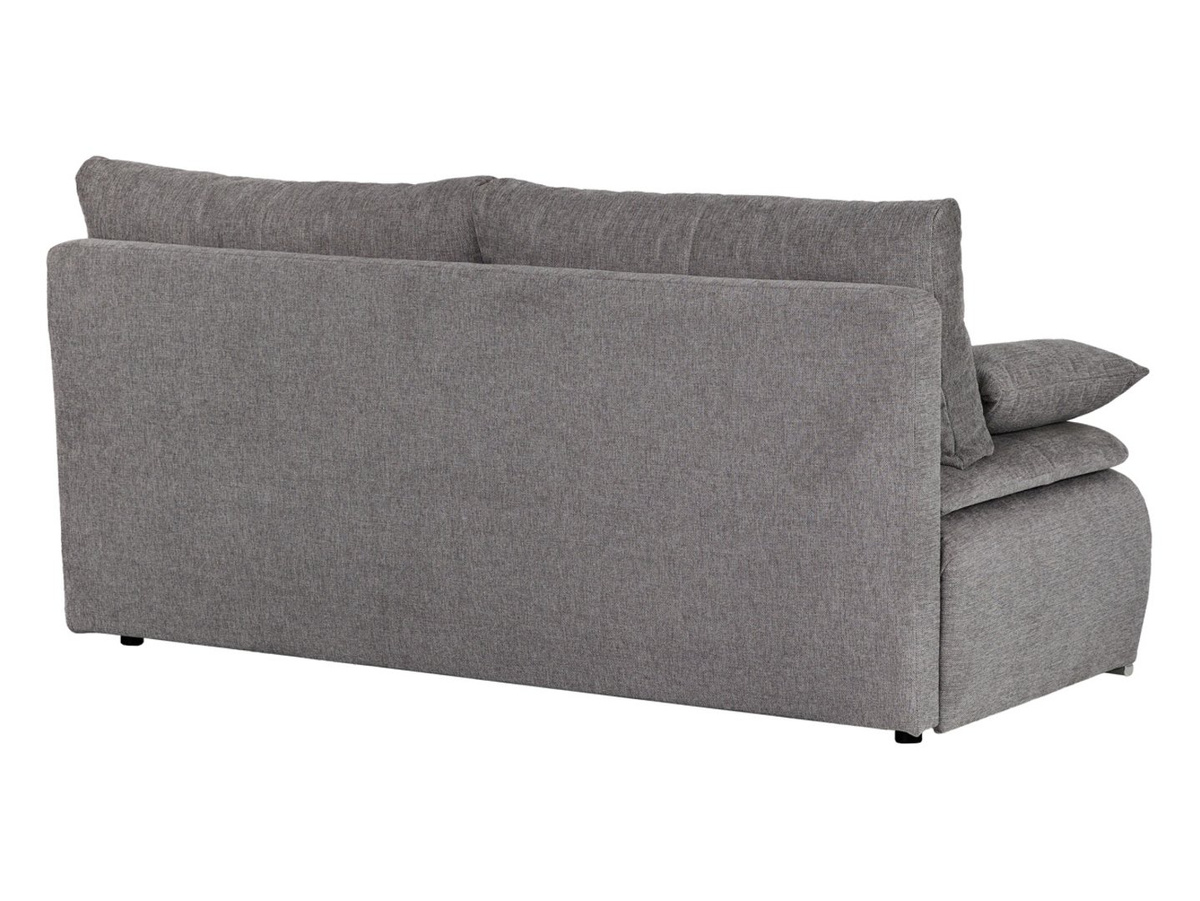 Sofa trzyosobowa Janet z funkcją spania i pojemnikiem plecionka szara BRW