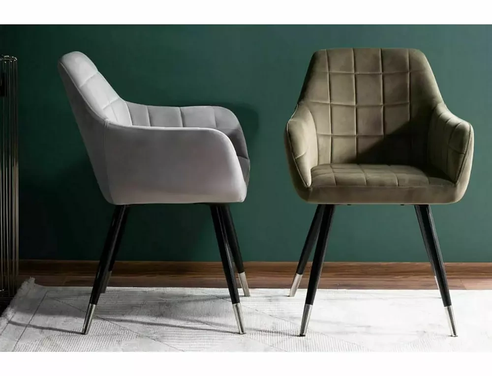 KRZESŁO VELVET JASNO SZARE AMADIO AKN47
