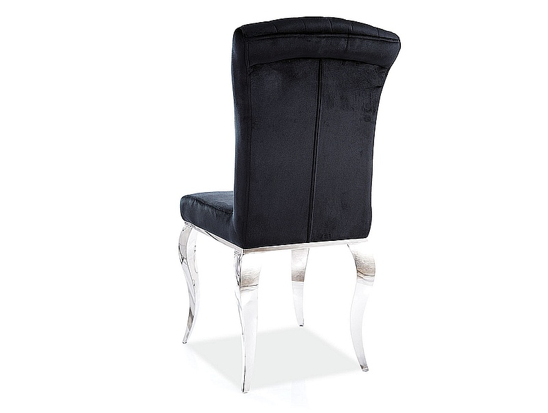 KRZESŁO VELVET CZARNY/CHROM AMADIO AKP12