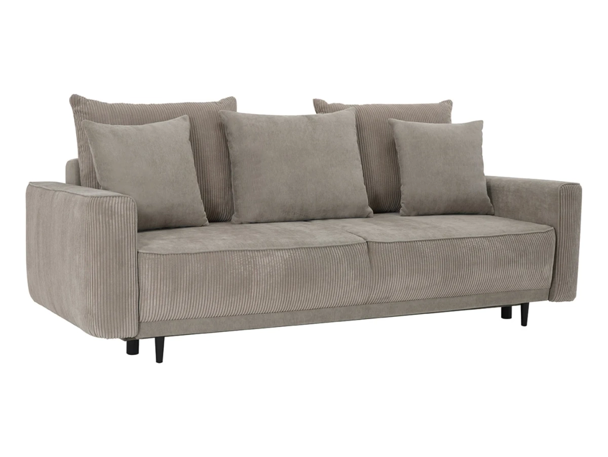 Sofa trzyosobowa Larisa rozkładana z pojemnikiem beżowa BRW Black Red White