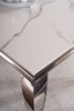 Stół do salonu PRINCE CERAMIC 180x90 biały/chrom efekt marmuru SIGNAL