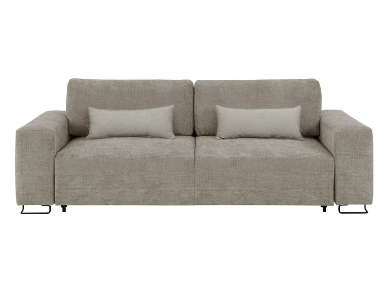 Sofa trzyosobowa rozkładana Kizo beżowa z pojemnikiem na pościel BRW