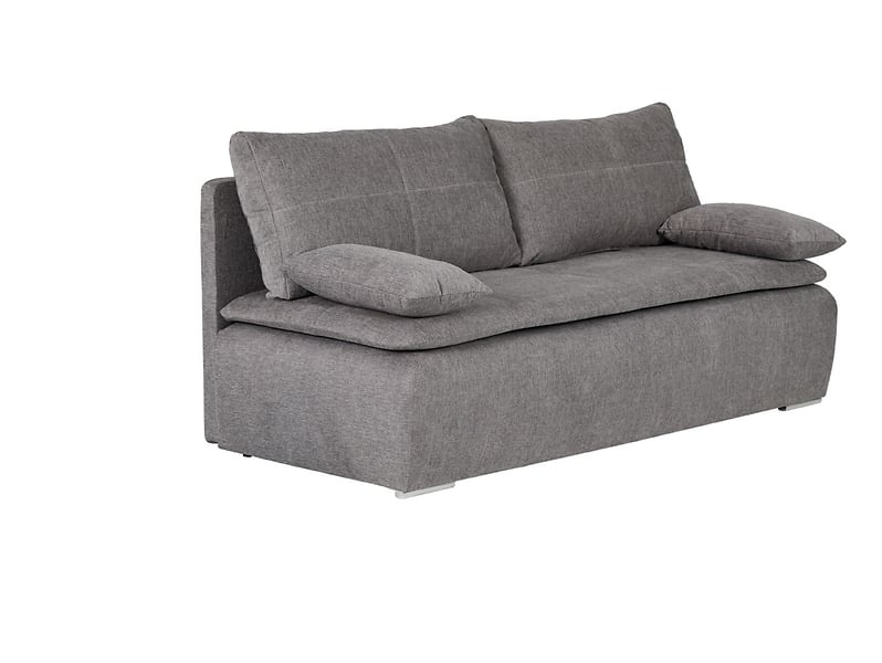 Sofa trzyosobowa Janet z funkcją spania i pojemnikiem plecionka szara BRW
