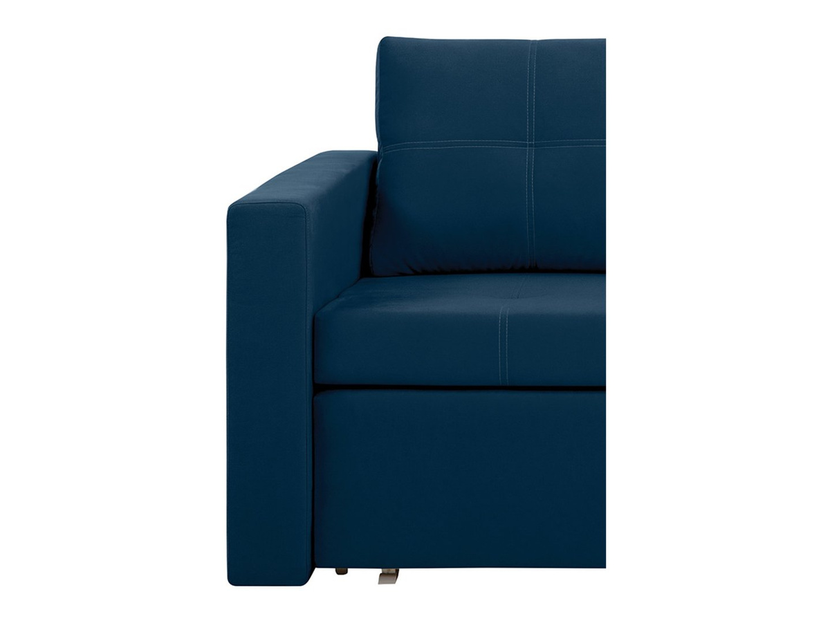 Sofa dwuosobowa Bunio III rozkładana z pojemnikiem niebieska BRW