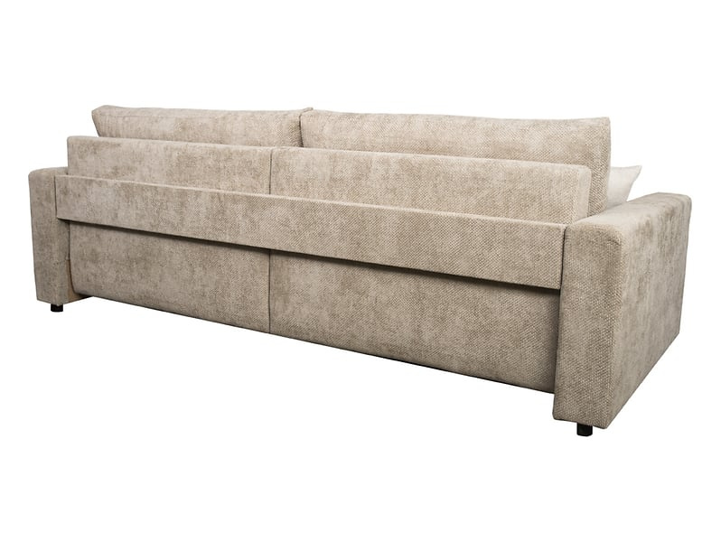 Sofa trzyosobowa Belfast rozkładana z pojemnikiem plecionka beżowa BRW