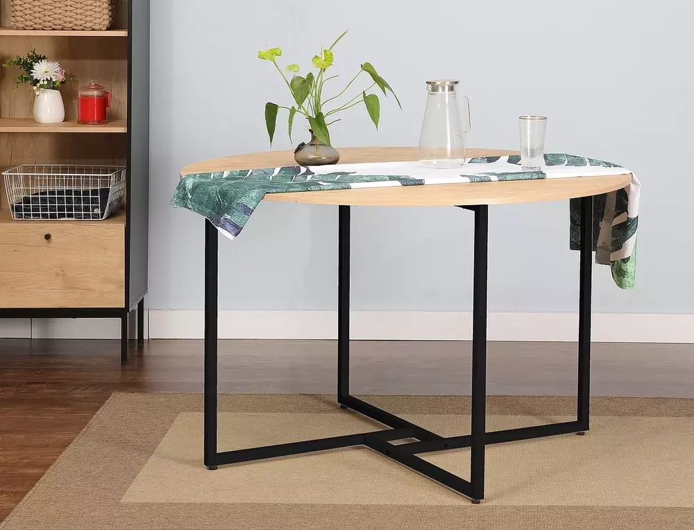 Stół Alto fi120 Dąb Artisan Czarny Kuchnia Salon SIGNAL