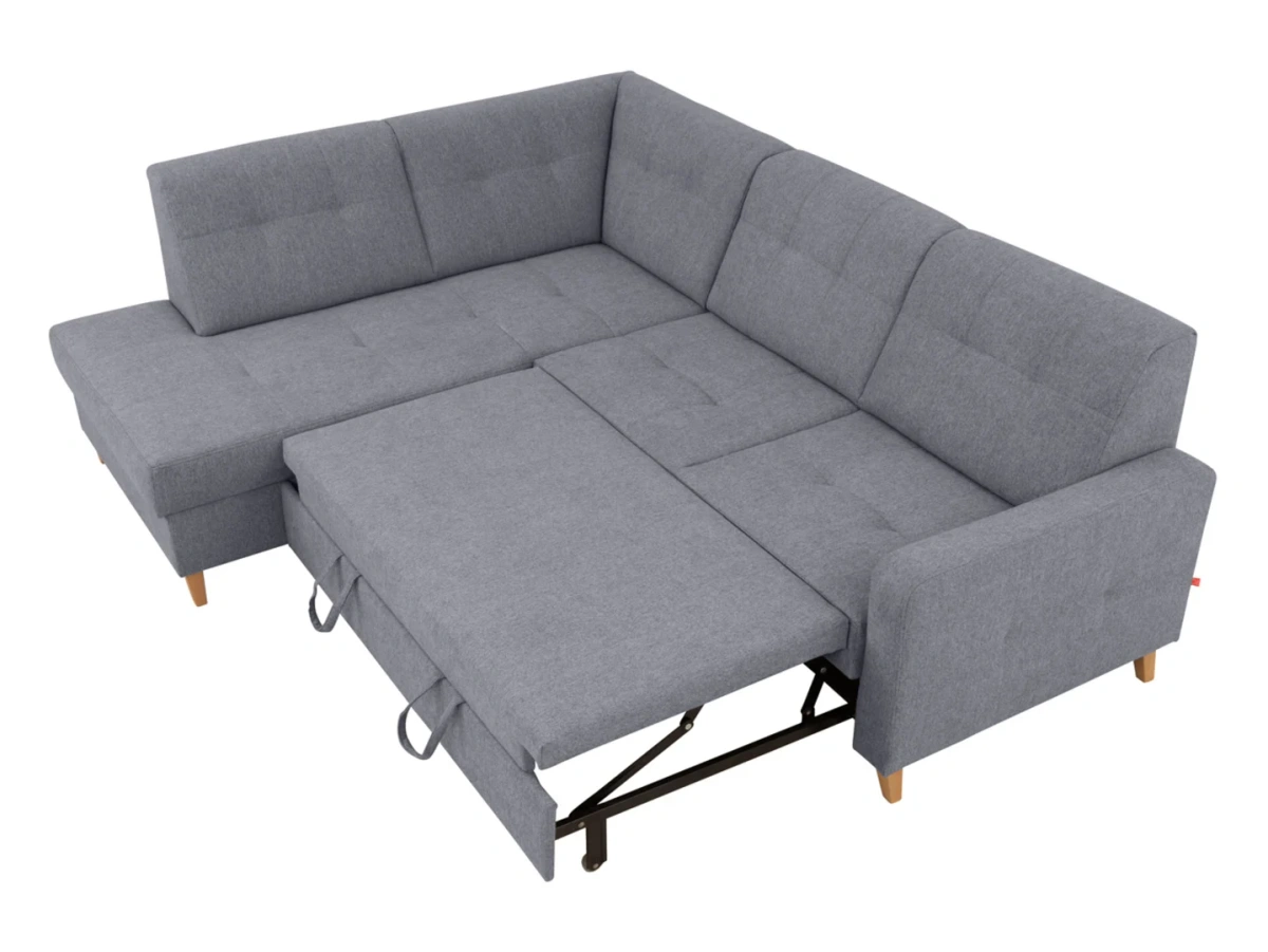 Narożniki lewostronny Lars rozkładany z pojemnikiem szaroniebieski BRW