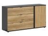 Komoda Luen 143 cm z drzwiami i 3 szufladami dąb tegola/dąb mauvella BRW