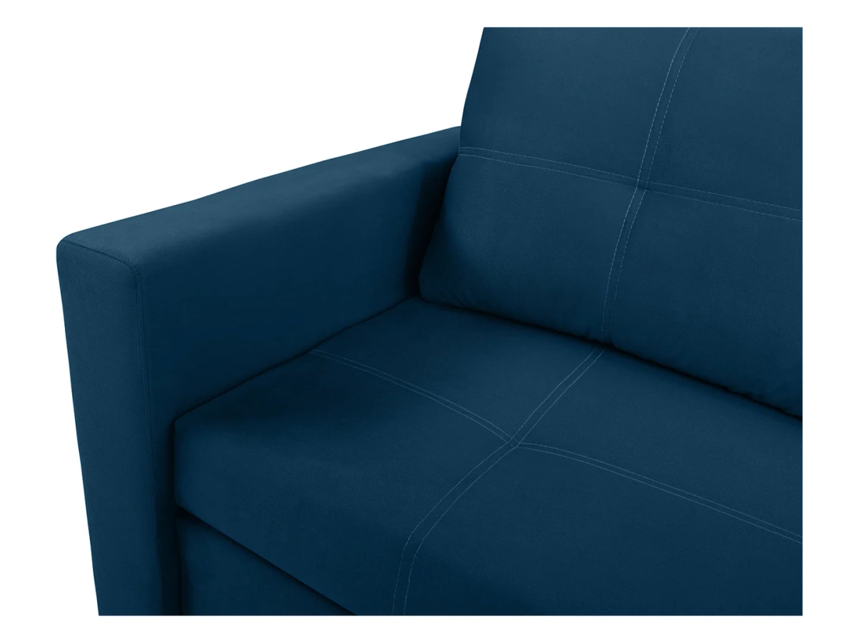 Sofa dwuosobowa Bunio III rozkładana z pojemnikiem niebieska BRW