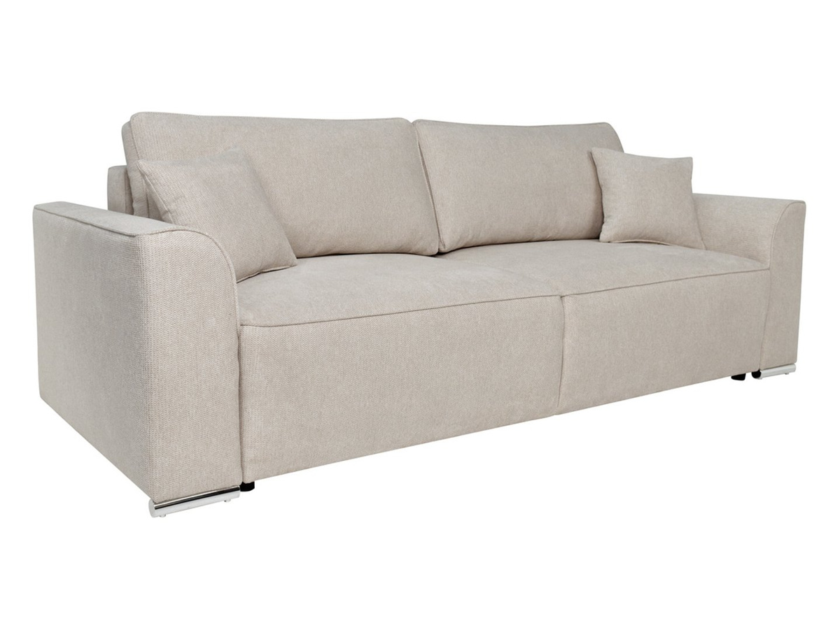 Sofa trzyosobowa Lora rozkładana z pojemnikiem beżowa Black Red White, BRW