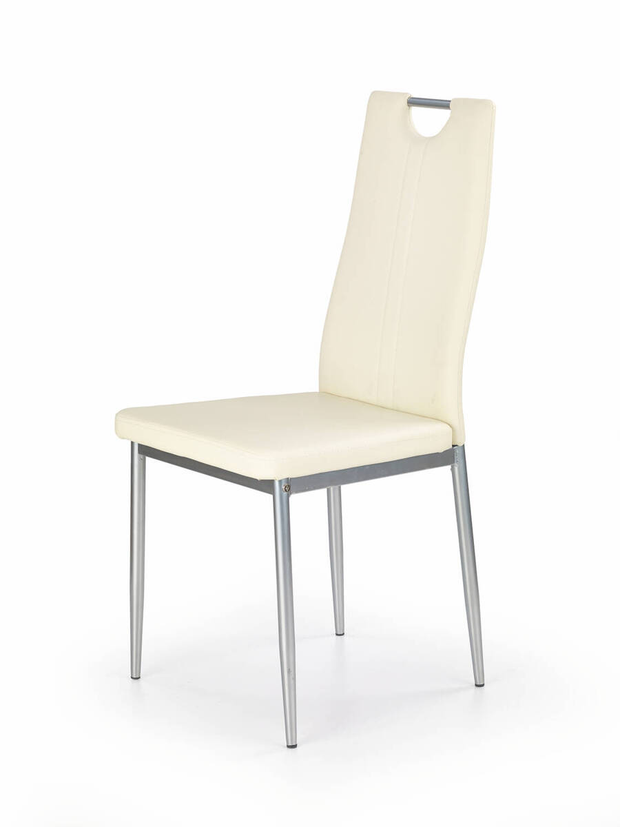 Krzesło do Jadalni Metalowe K202 Kremowe Eko Skóra Halmar