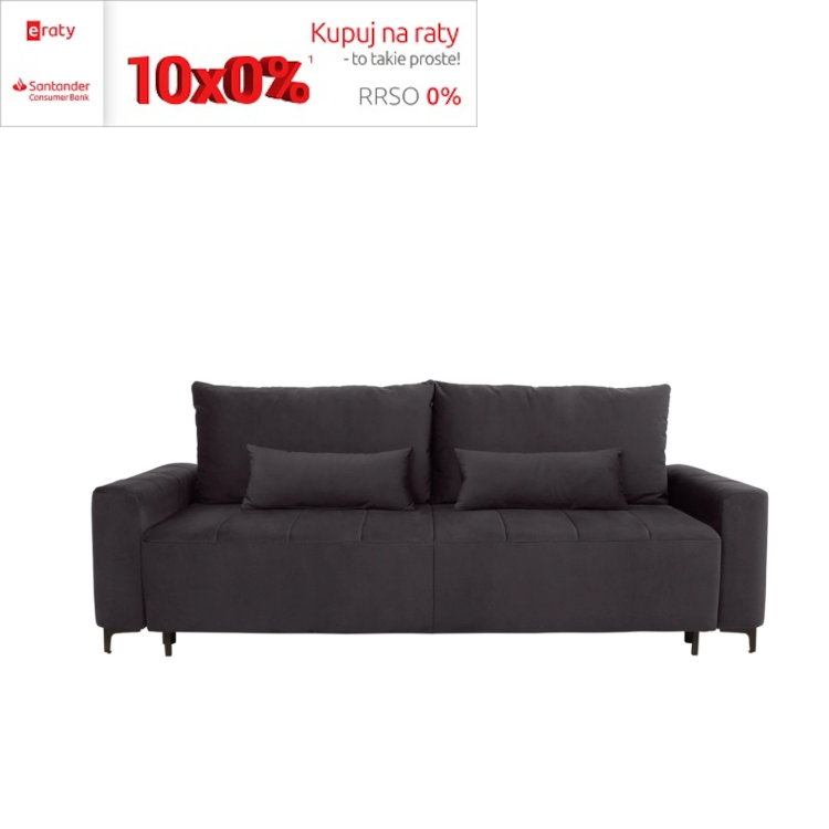 Sofa Kamari antracyt trzyosobowa funkcja spania BRW, Black Red White